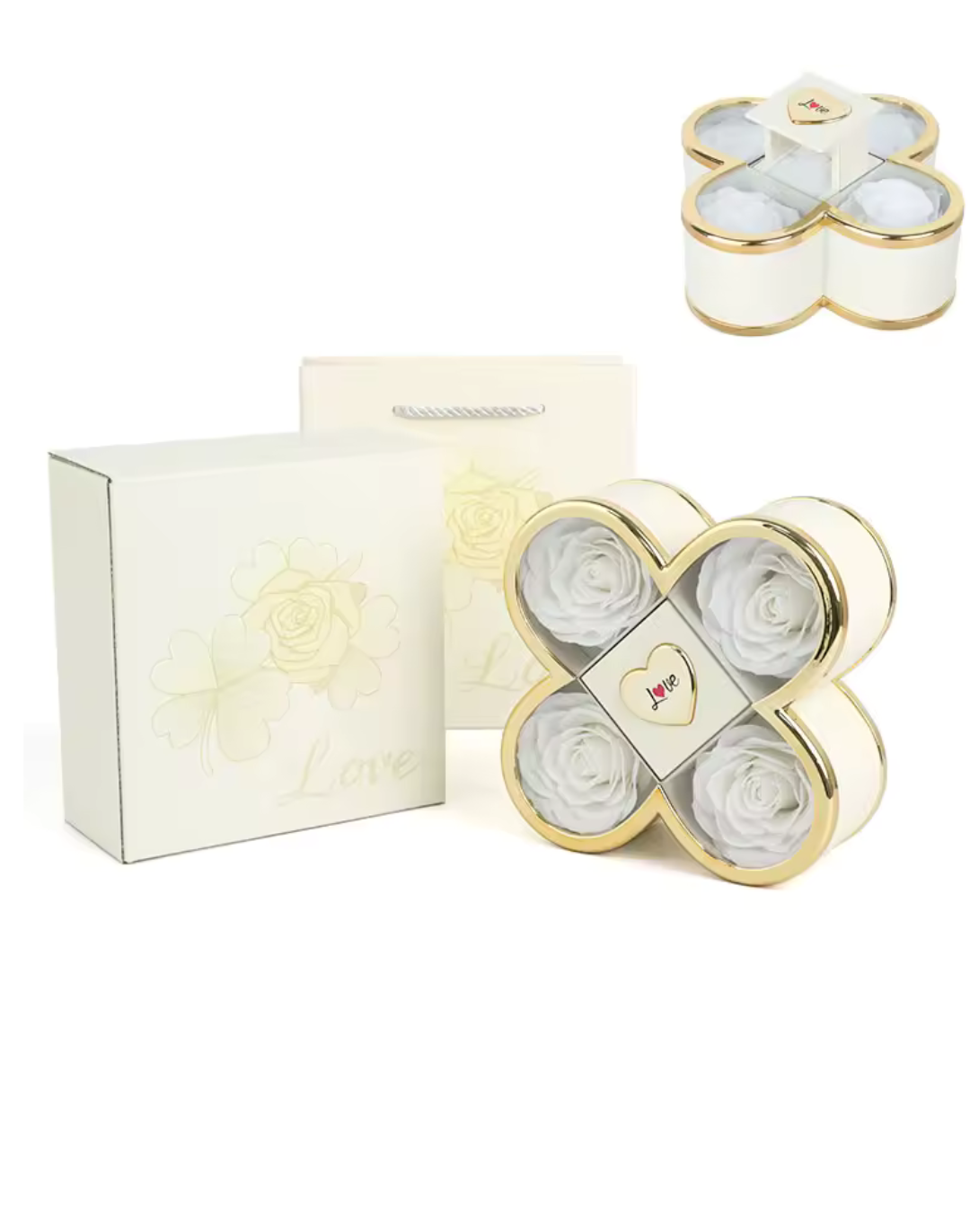 Joyero de rosas con collar personalizado