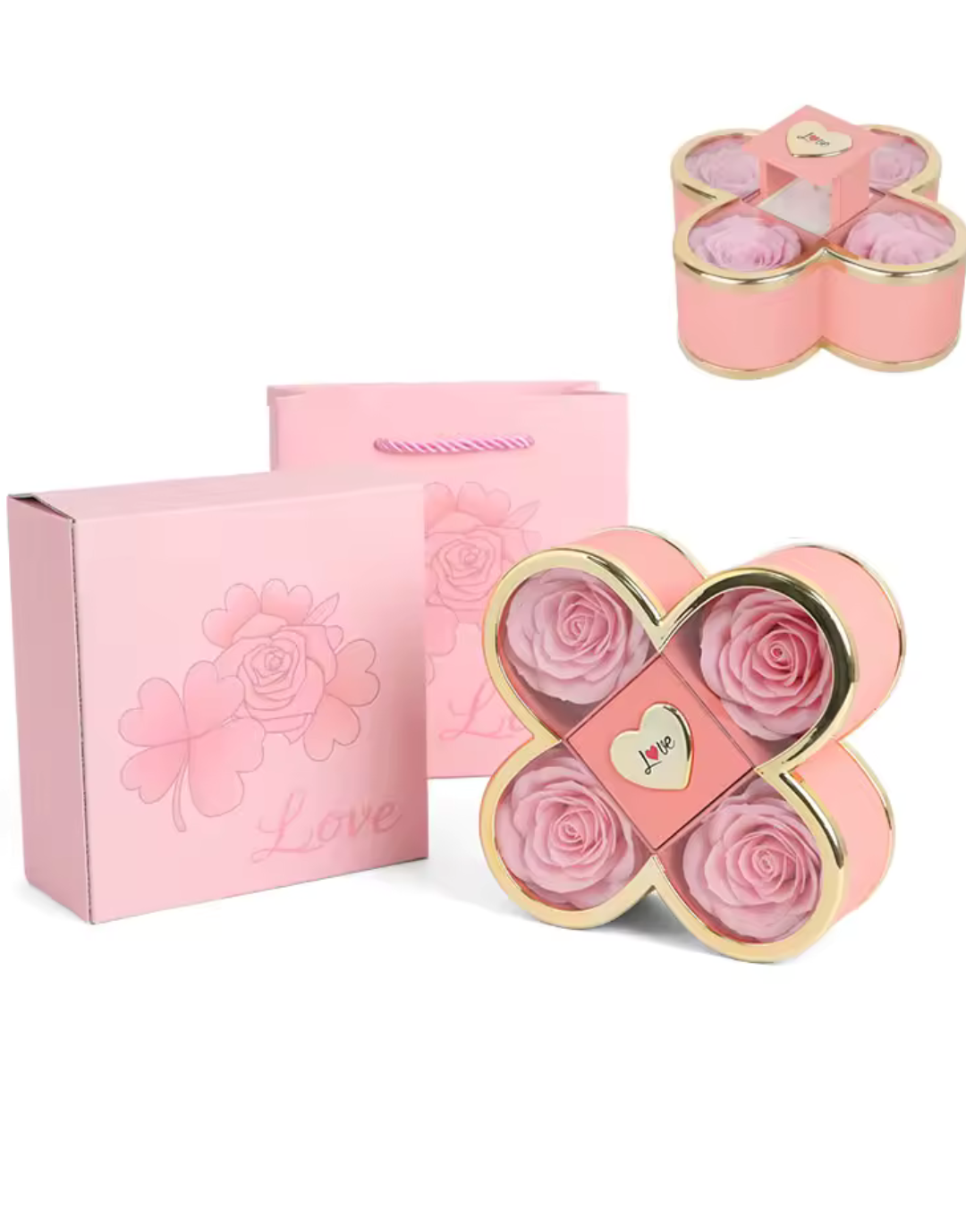 Joyero de rosas con collar personalizado